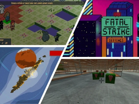 Computer game images created by 2022 graduates from the Game Design and Development major.