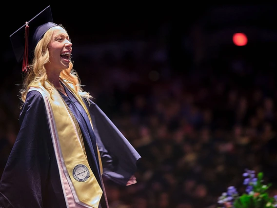 Excited graduating student