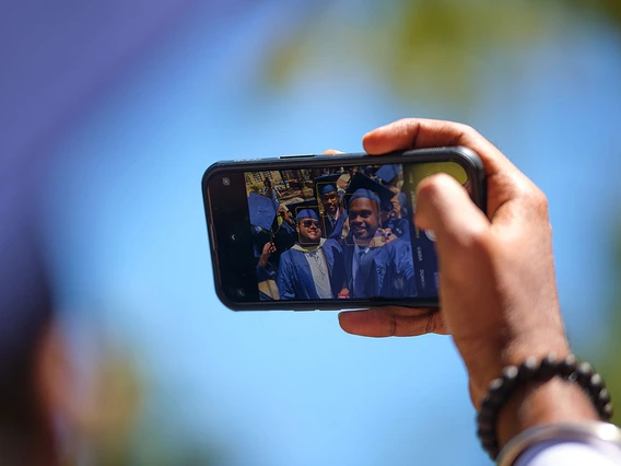 Group selfie of graduates