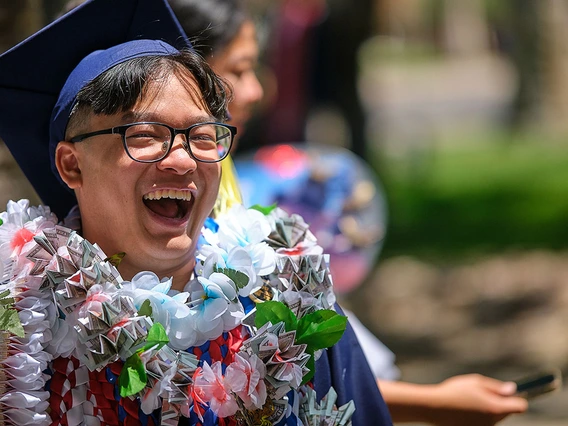 Happy graduating student