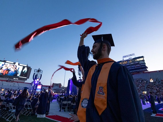 Graduating student at Commencement