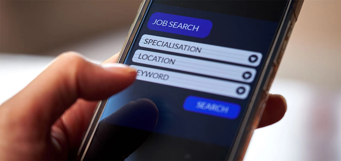Job search on smartphone