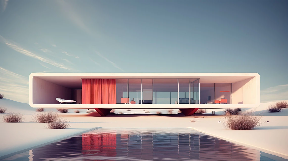 AI-generated architectural rendering by Damon Leverett.