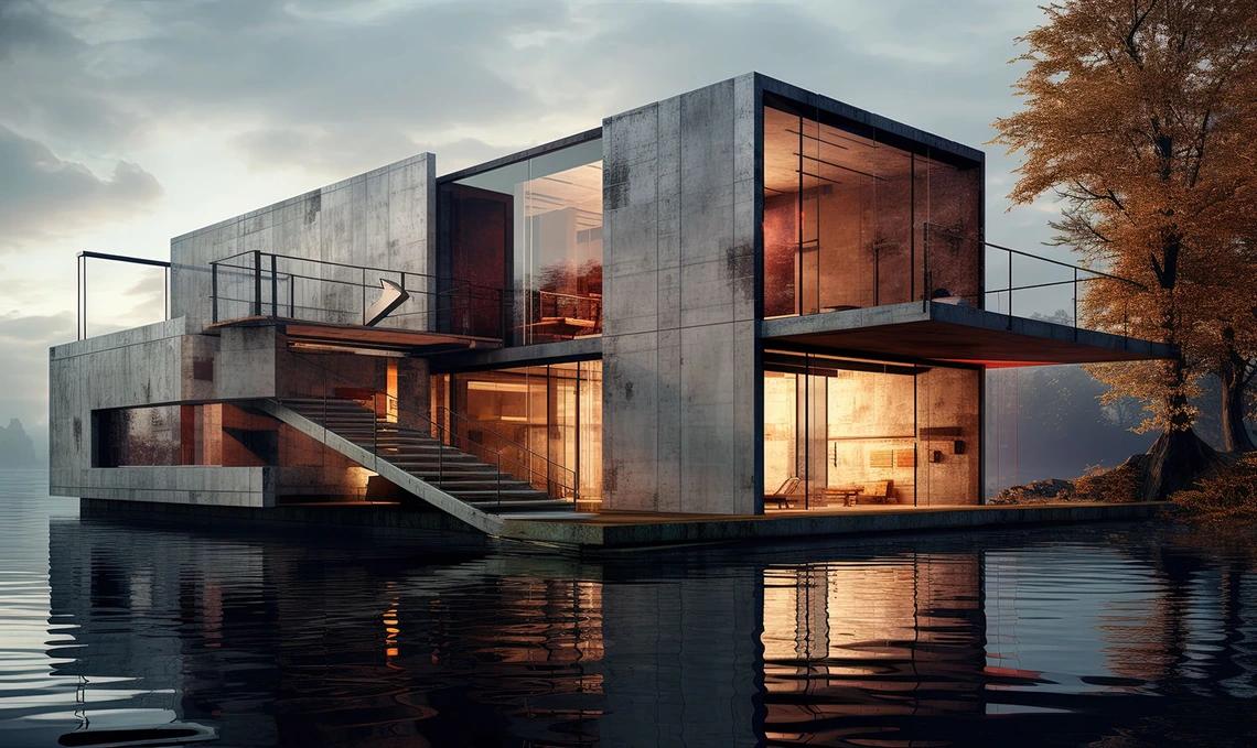 AI-generated architectural rendering by Damon Leverett