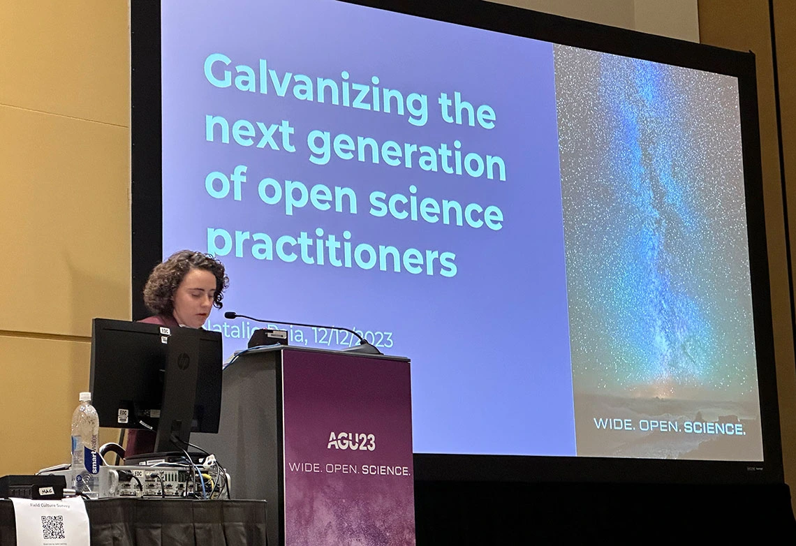 Natalie Raia presents at AGU 2023