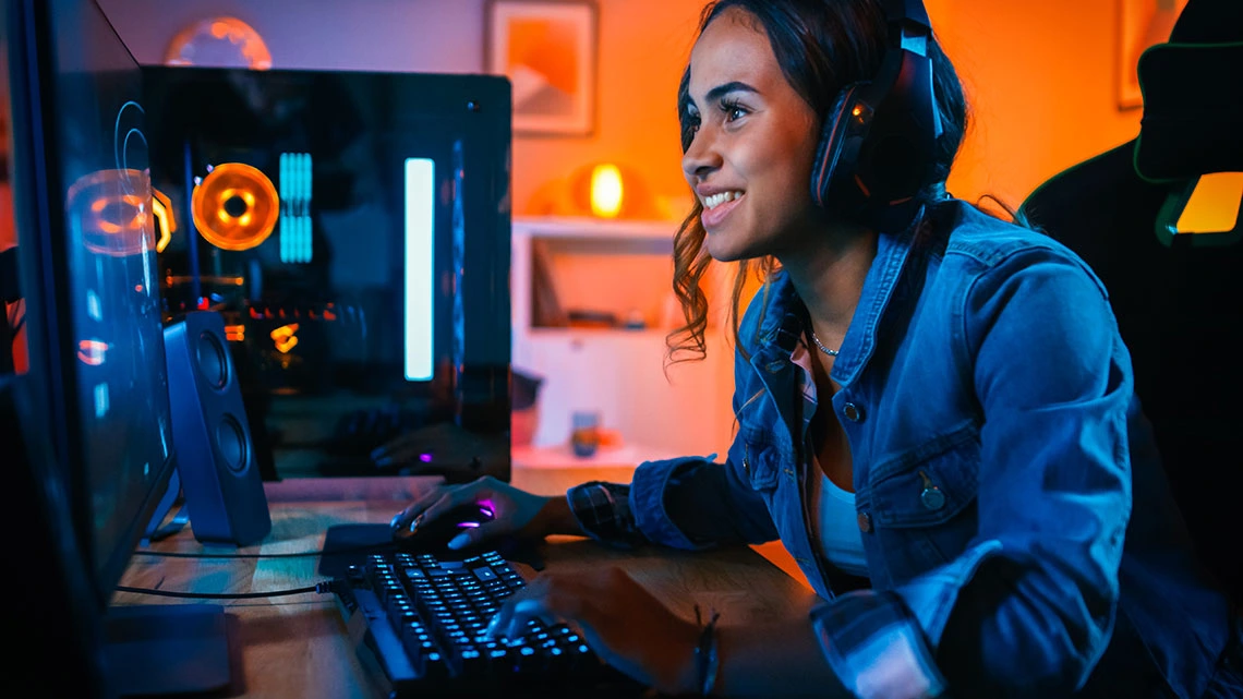 Female game design and development student