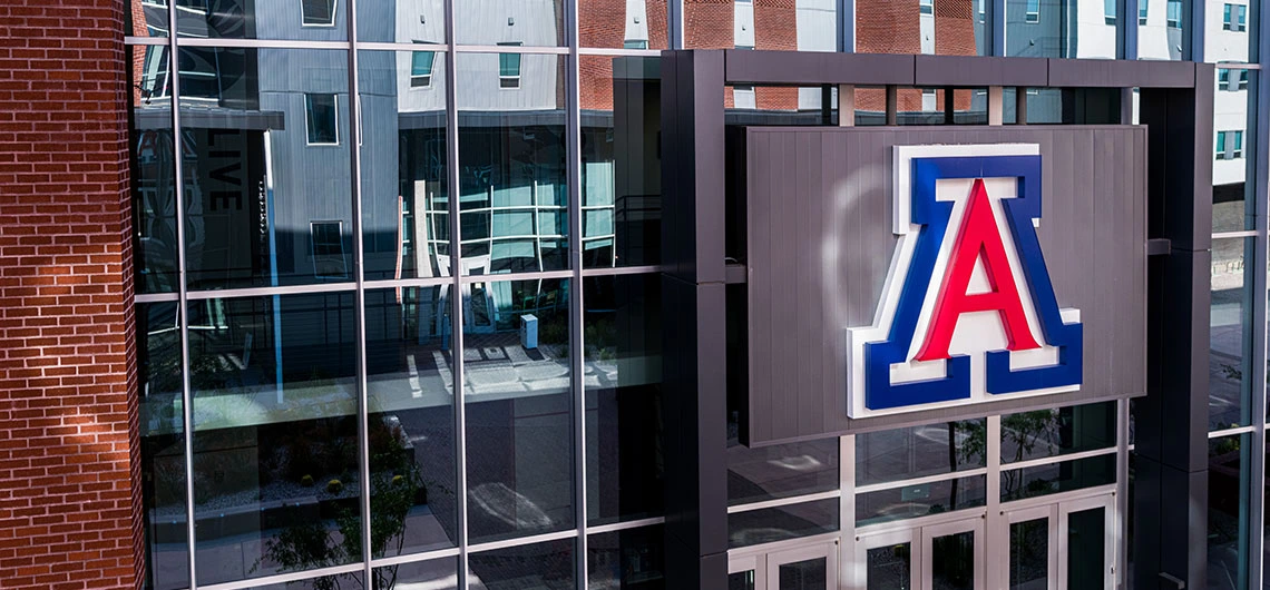 University of Arizona sign on building