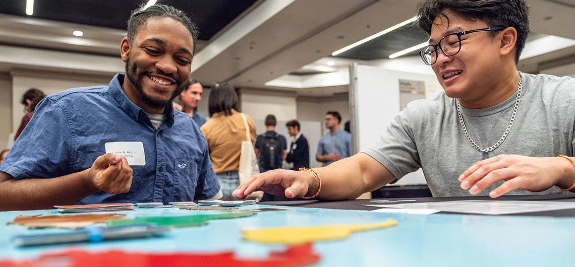 Students playing game at iShowcase