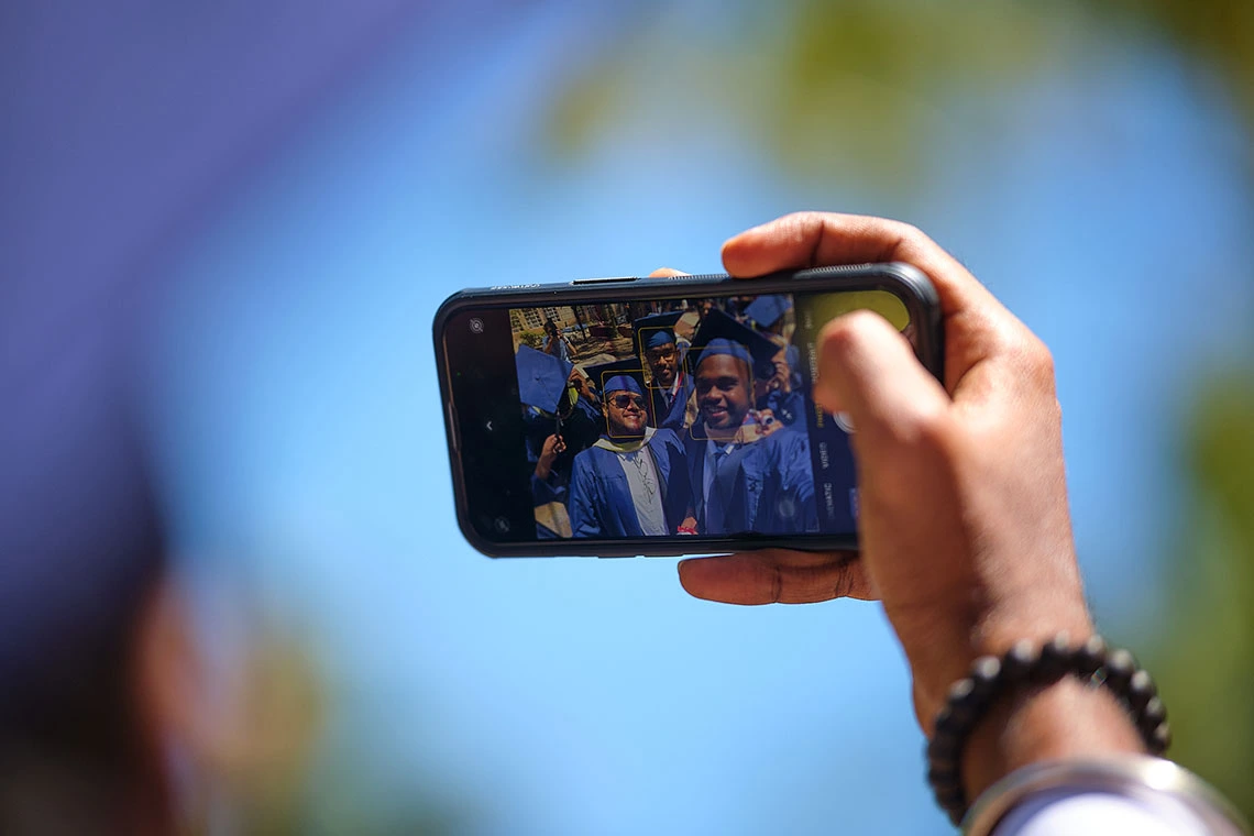 Group selfie of graduates