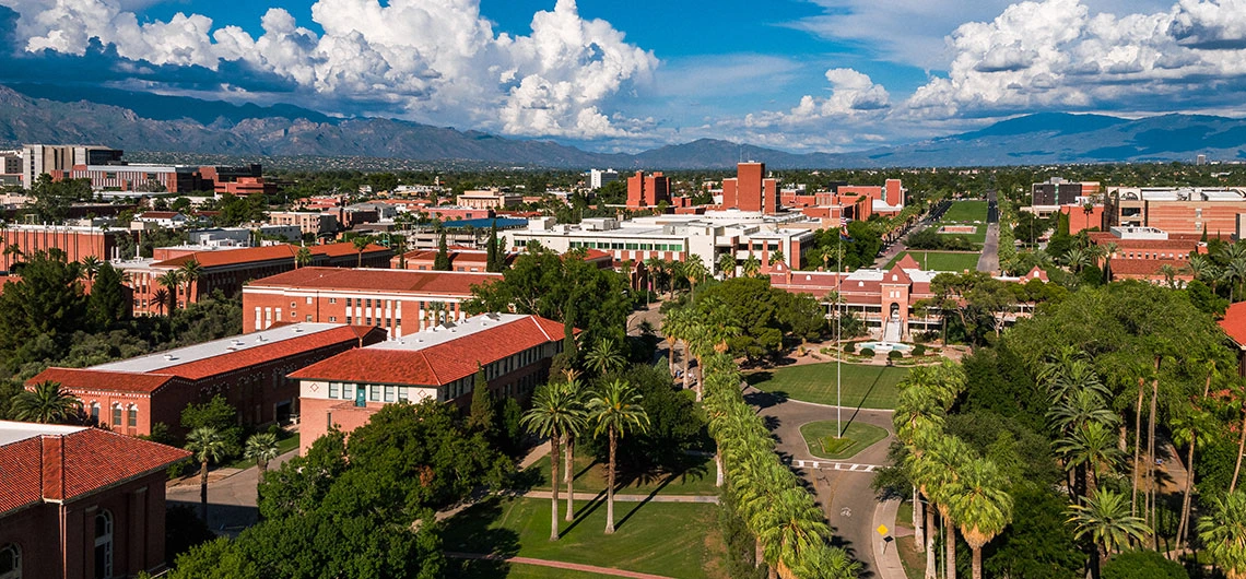 Aerial view of University of Arizona campus