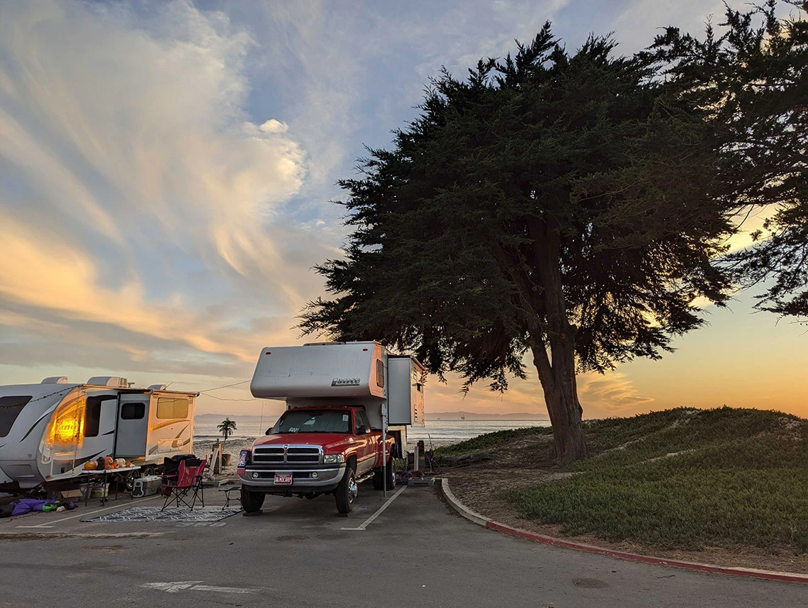Camping at the beach