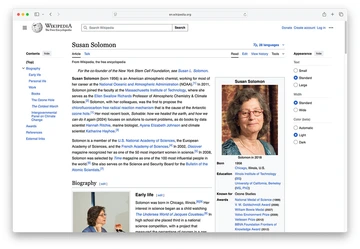 Susan Solomon Wikipedia screenshot