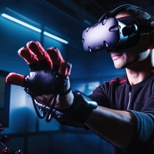 Student with VR goggles