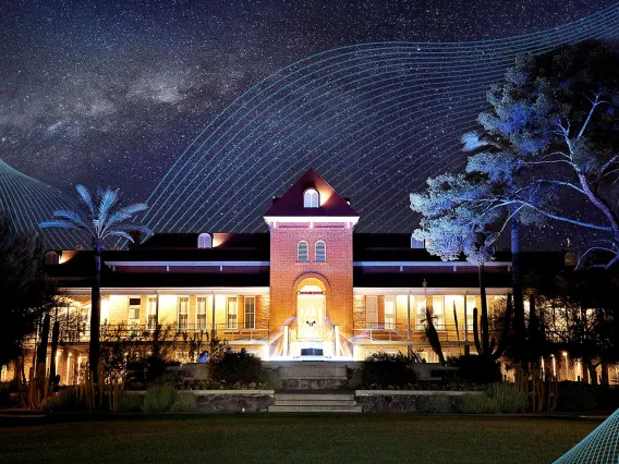 Old Main at night with Milky Way