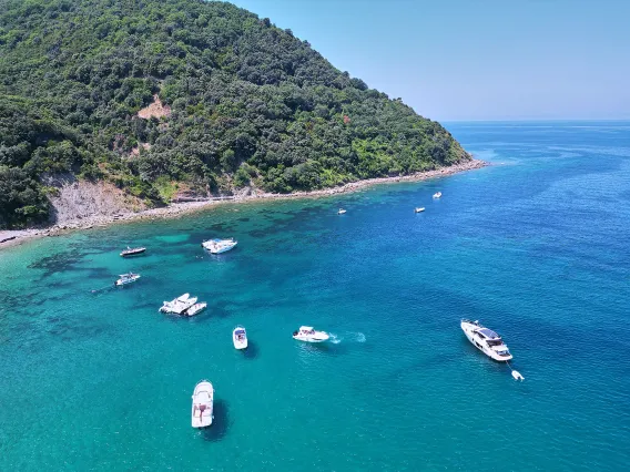 Drone shot of Italian coast