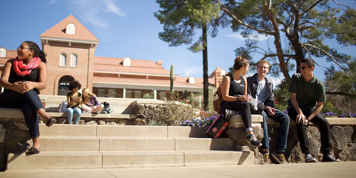 Students at Old Main