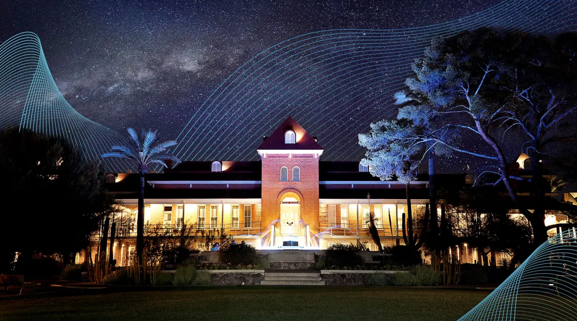 Old Main at night with Milky Way