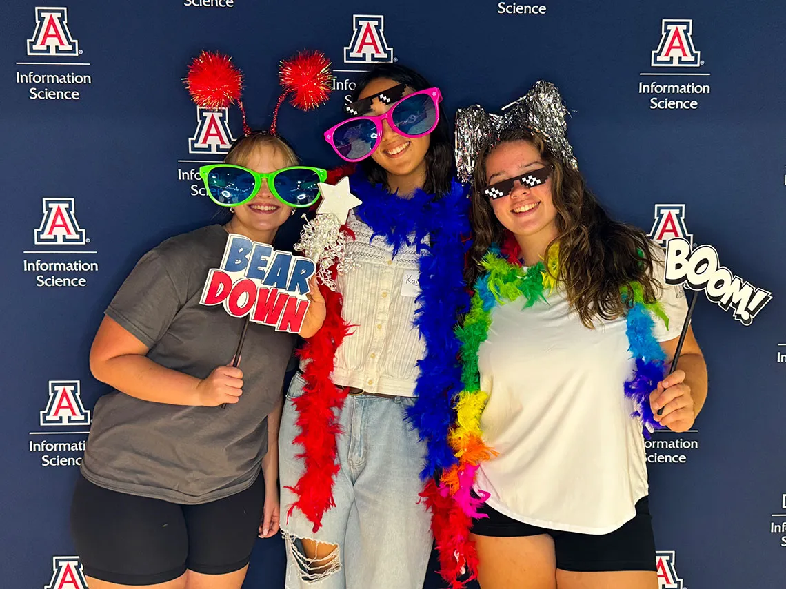 Dressing up for the photo booth