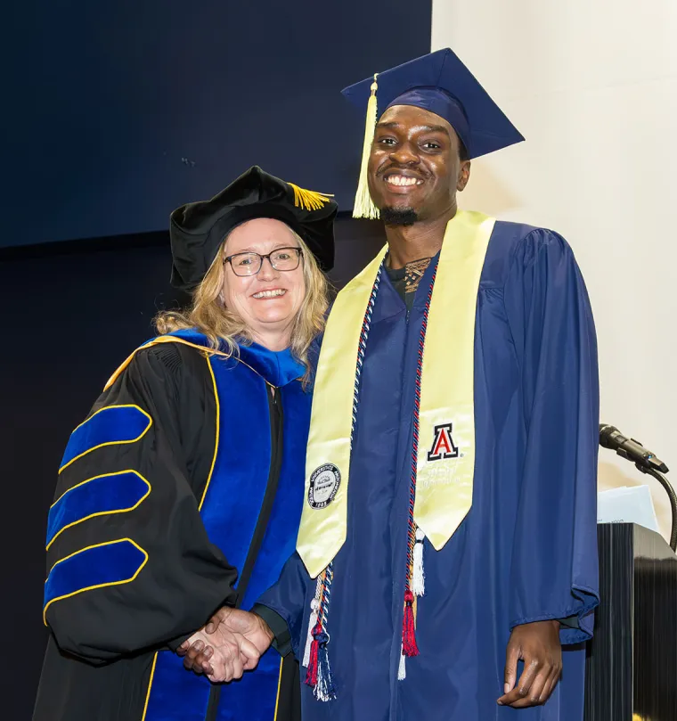 Dean Catherine Brooks with Edidiong Ekpoh