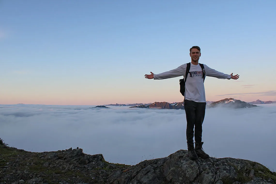 Addison Cryblskey atop Mt. Juneau