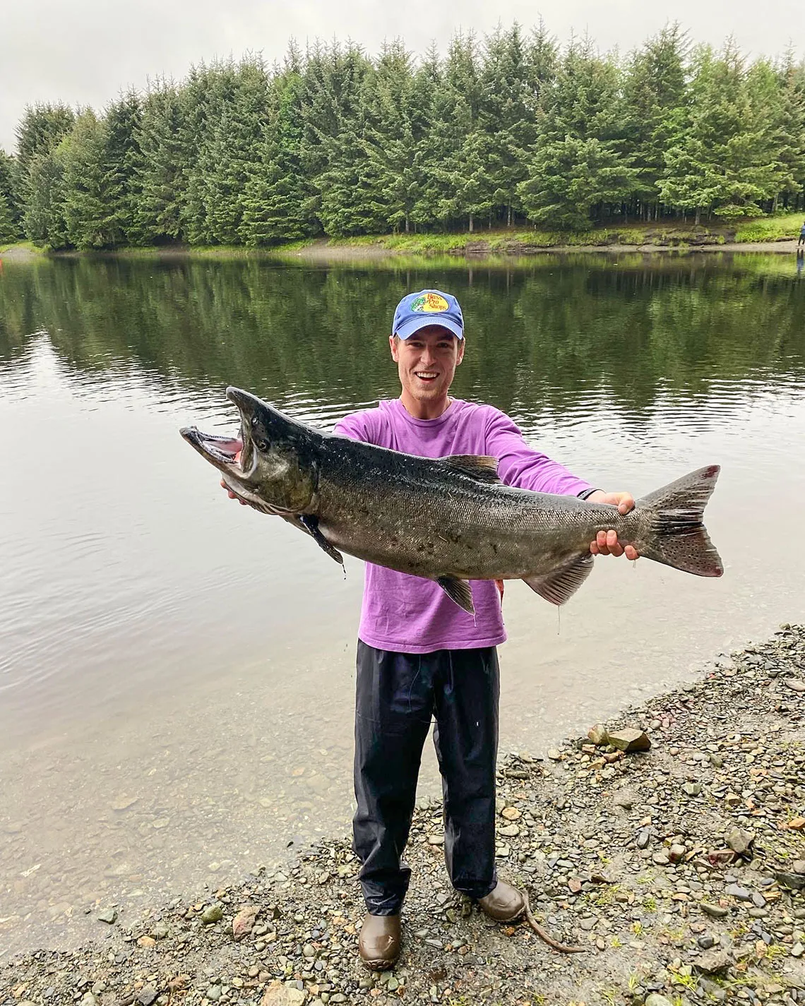 Addison Cryblskey with king salmon