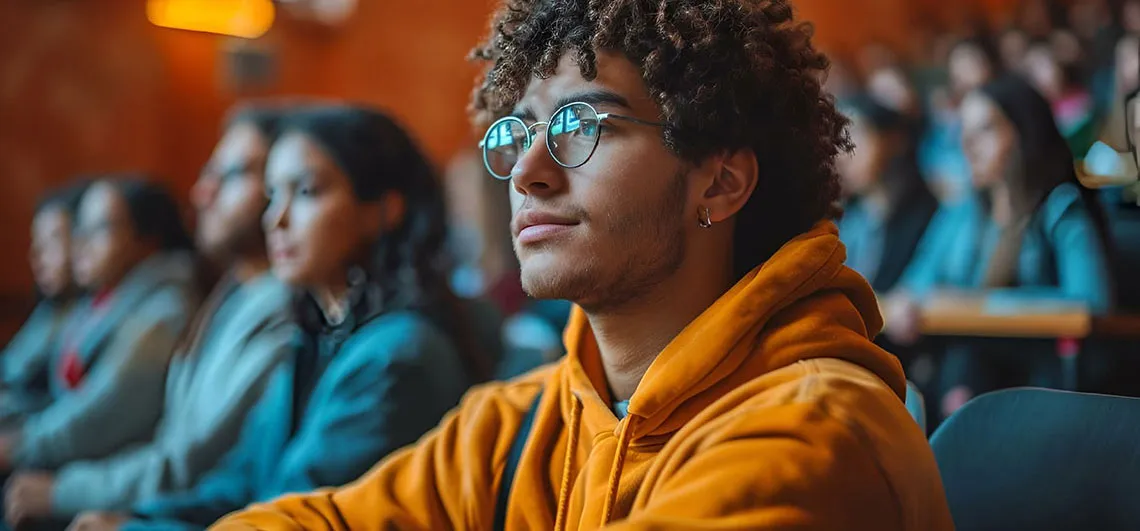 Student in classroom