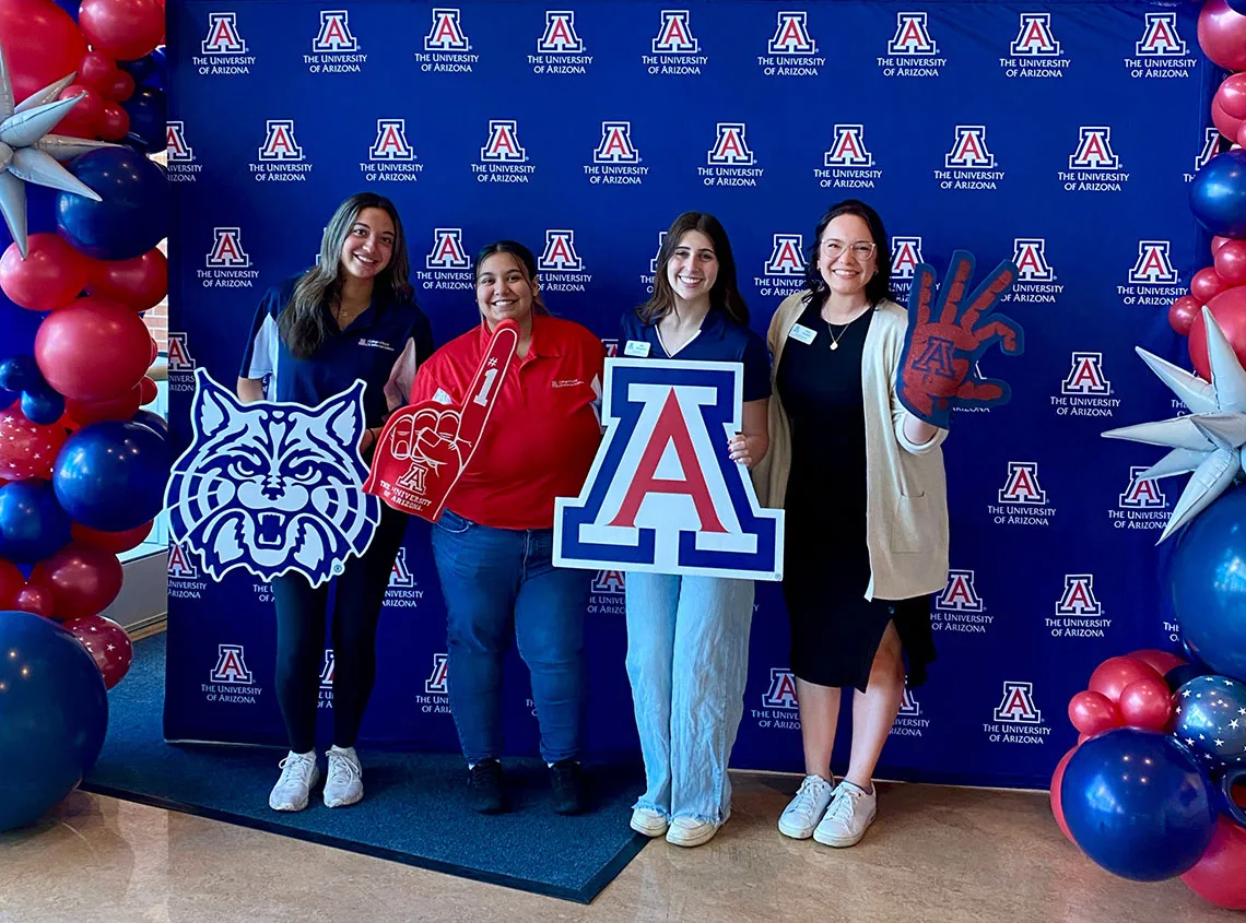 Tavia Szostek and student ambassadors