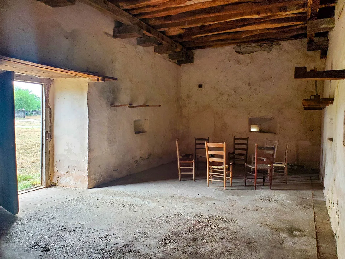 Interior of Casa grande at Rancho San José de los Corralitos, Zapata County, Texas