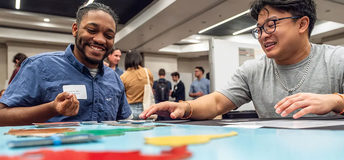 Students playing game at iShowcase