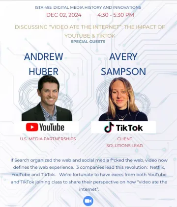 Class flyer with YouTube and TikTok representatives