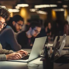 iSchool student on computer